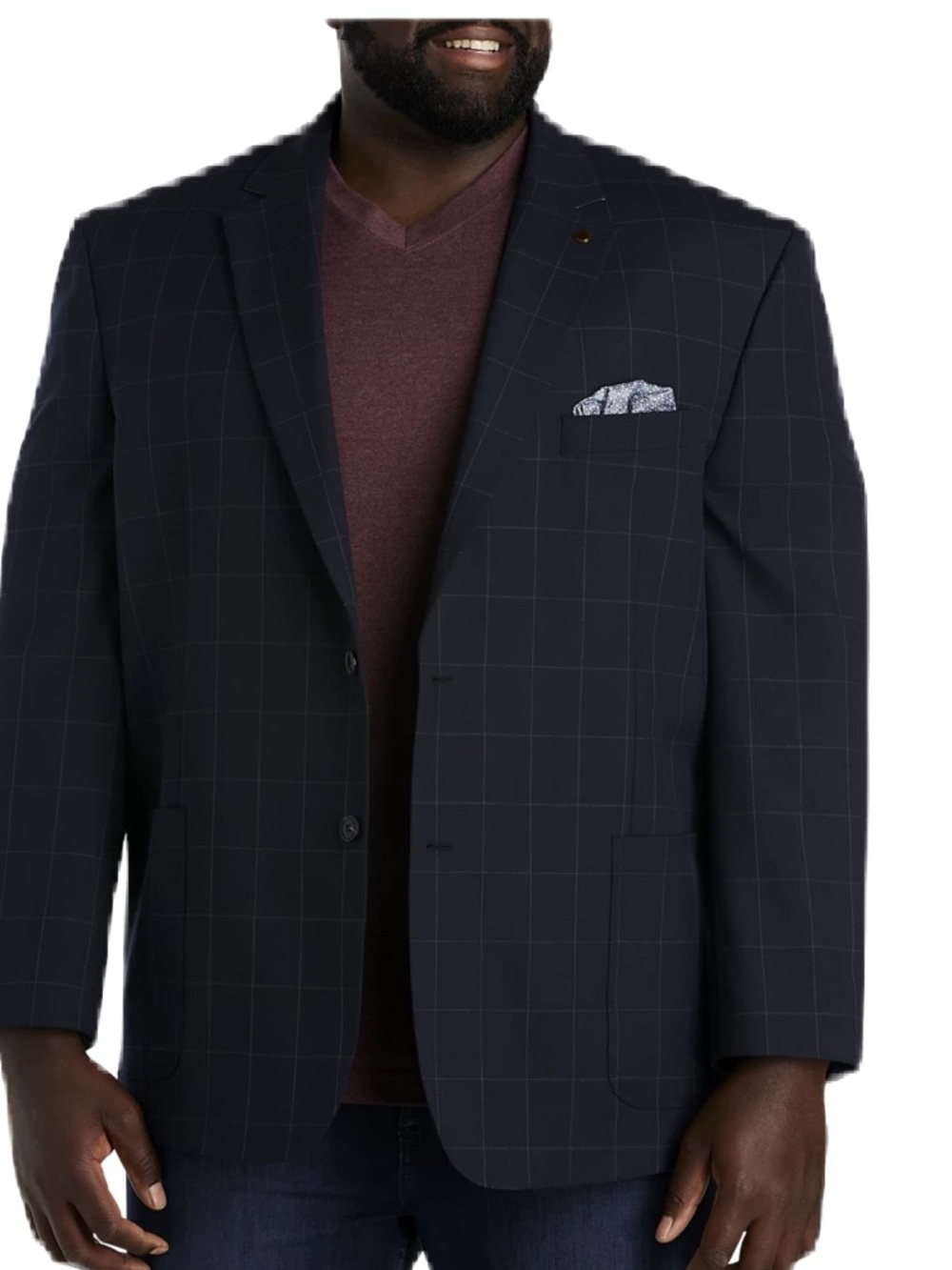 Oak Hill Navy Windowpane Blazer Sports Coat